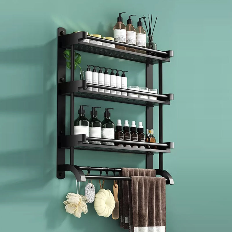 Rynx | Modern Black Bathroom Accessories Stainless Steel Fitting Set Bathroom Shelf