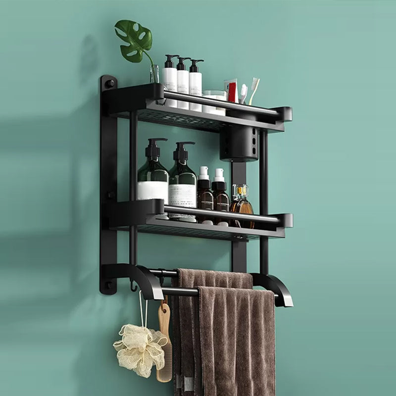 Rynx | Modern Black Bathroom Accessories Stainless Steel Fitting Set Bathroom Shelf