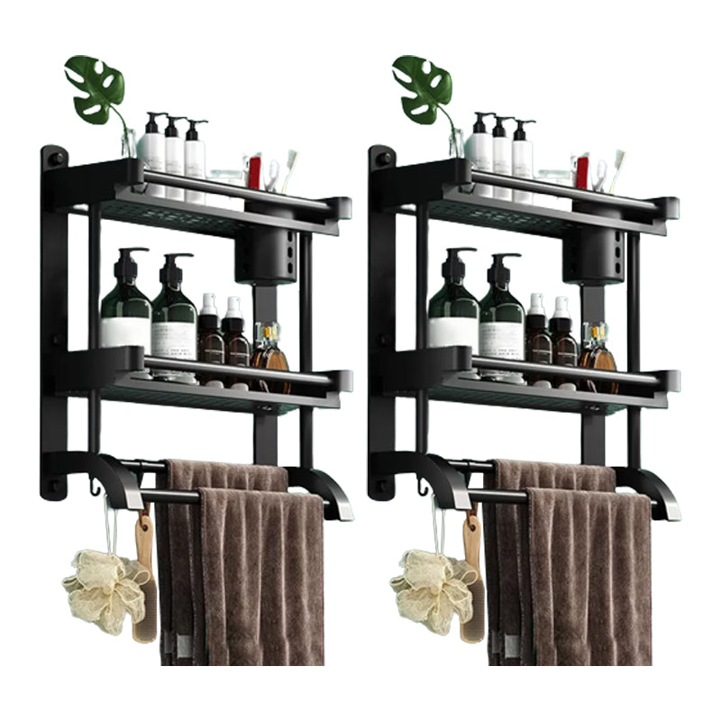 Rynx | Modern Black Bathroom Accessories Stainless Steel Fitting Set Bathroom Shelf