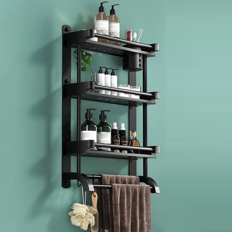 Rynx | Modern Black Bathroom Accessories Stainless Steel Fitting Set Bathroom Shelf