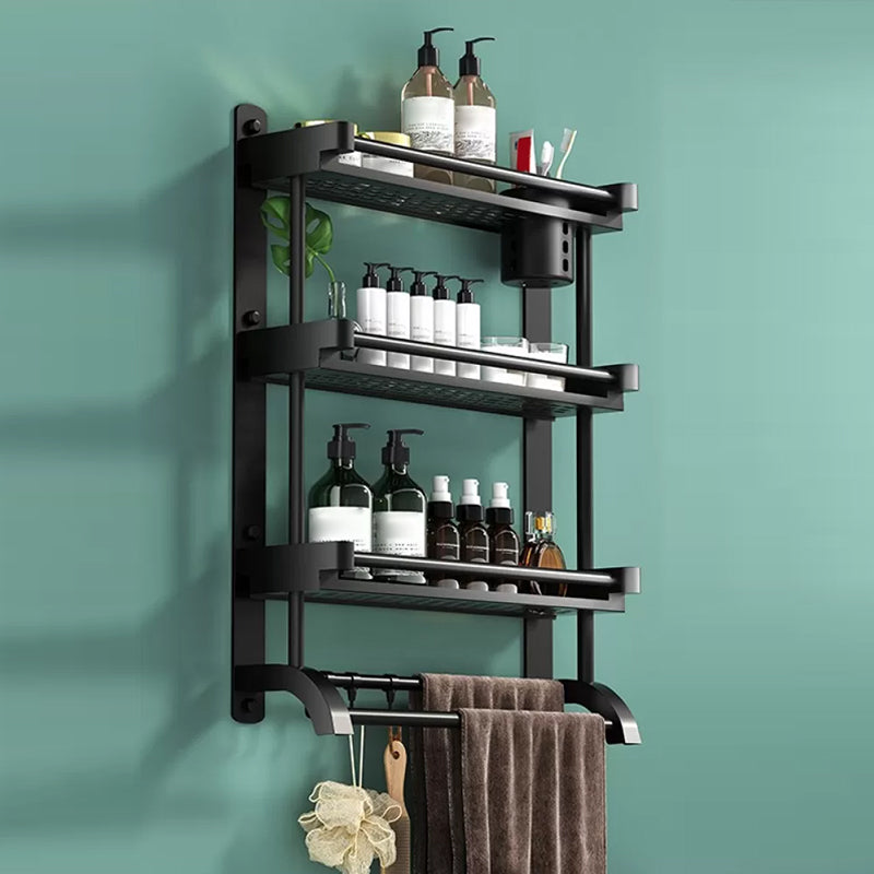 Rynx | Modern Black Bathroom Accessories Stainless Steel Fitting Set Bathroom Shelf