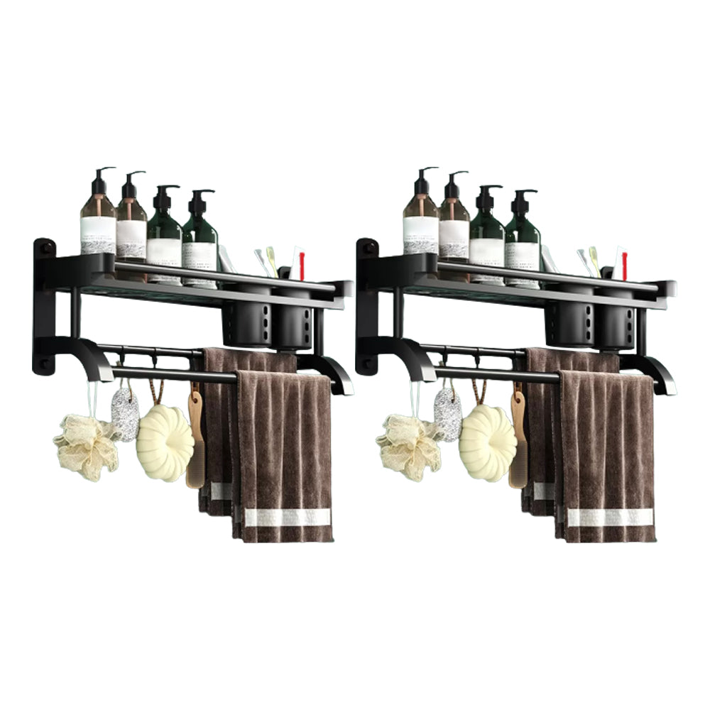 Rynx | Modern Black Bathroom Accessories Stainless Steel Fitting Set Bathroom Shelf
