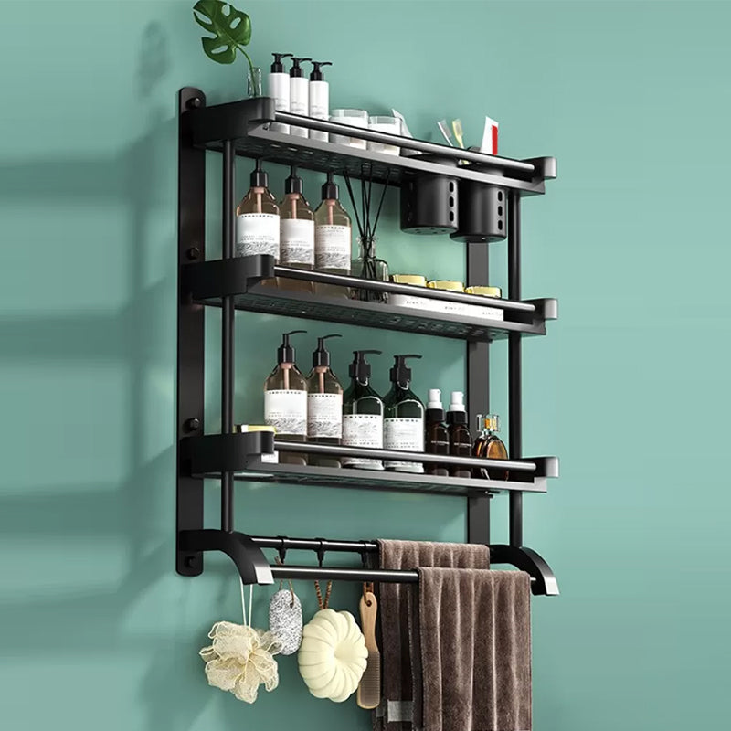Rynx | Modern Black Bathroom Accessories Stainless Steel Fitting Set Bathroom Shelf