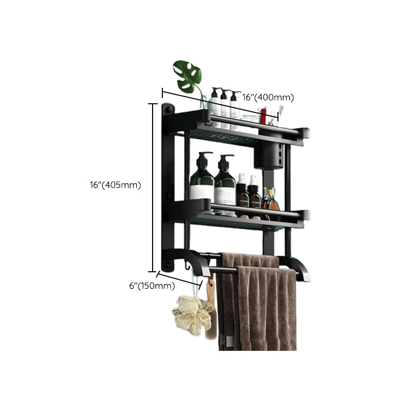 Rynx | Modern Black Bathroom Accessories Stainless Steel Fitting Set Bathroom Shelf