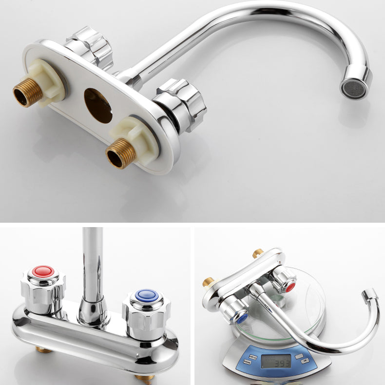 Rynx | 2-handle brass bathroom faucet modern high arch central crane