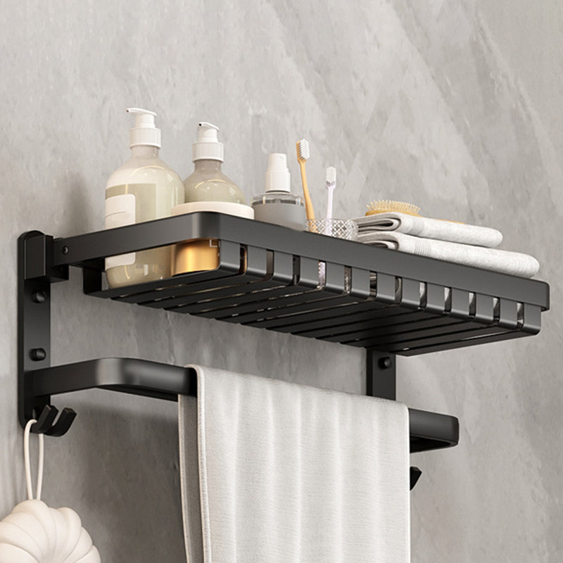 Rynx | Modern Bathroom Set Matte Black Bathroom Shelf Towel Holder Bathroom Accessories Set