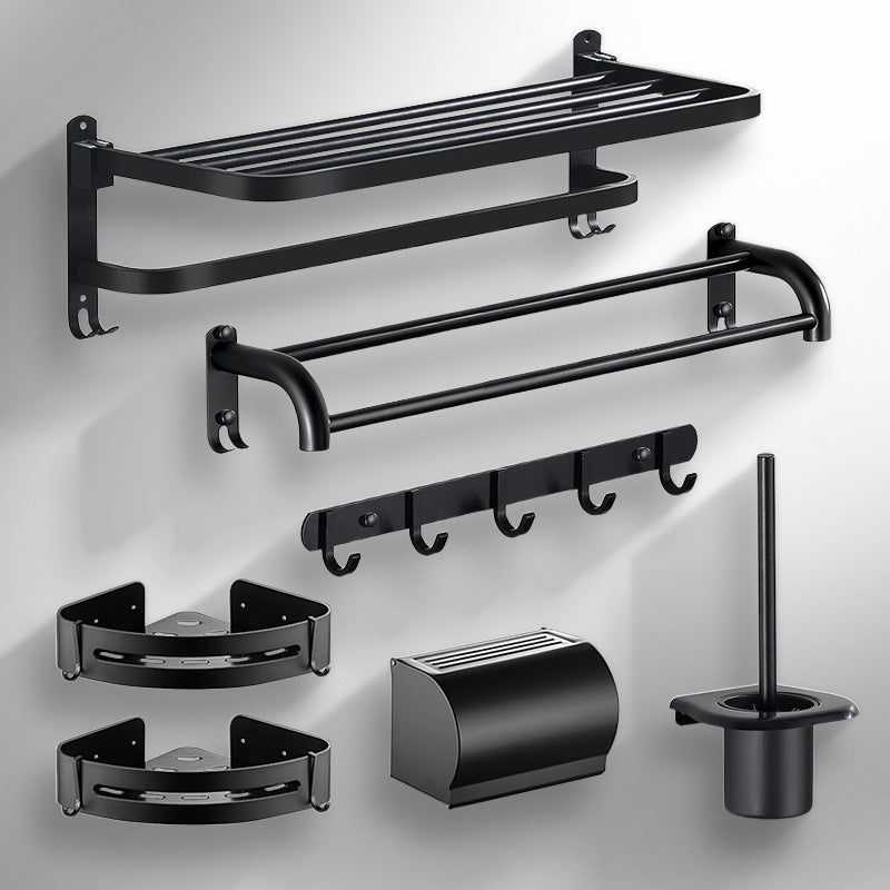 Rynx | Modern Bathroom Accessories Black Paper Holder Bathroom Shelf Bathroom Accessory Set