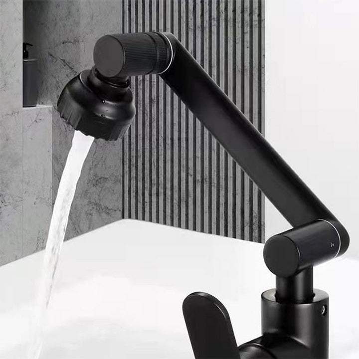 Rynx | Modern sink faucet stainless steel lever handles swivel spout sink faucet