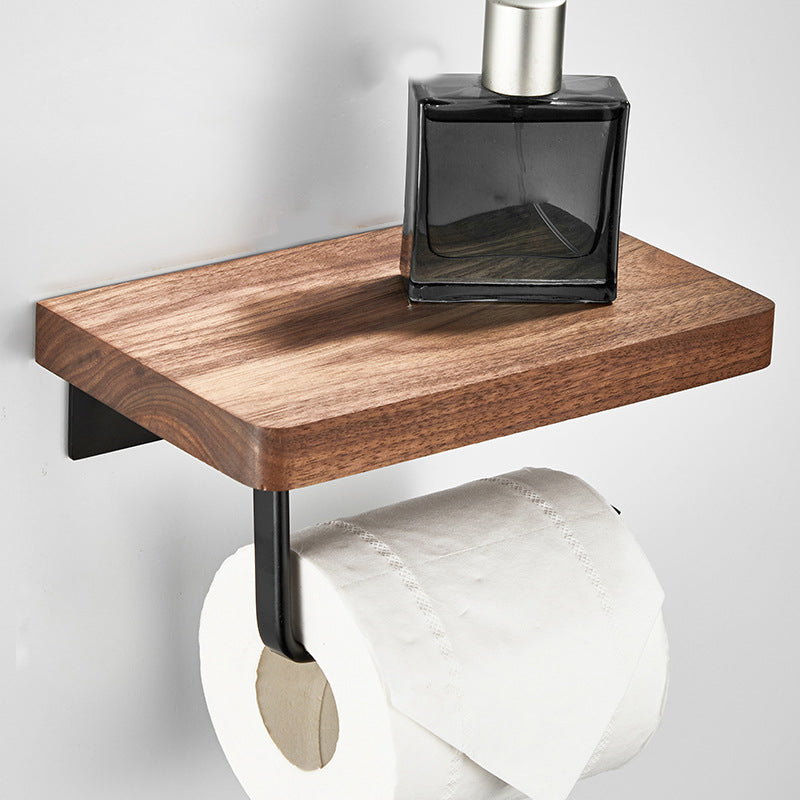 Rynx | Wood and Aluminum Bath Accessory Set Black Bathroom Accessory Kit
