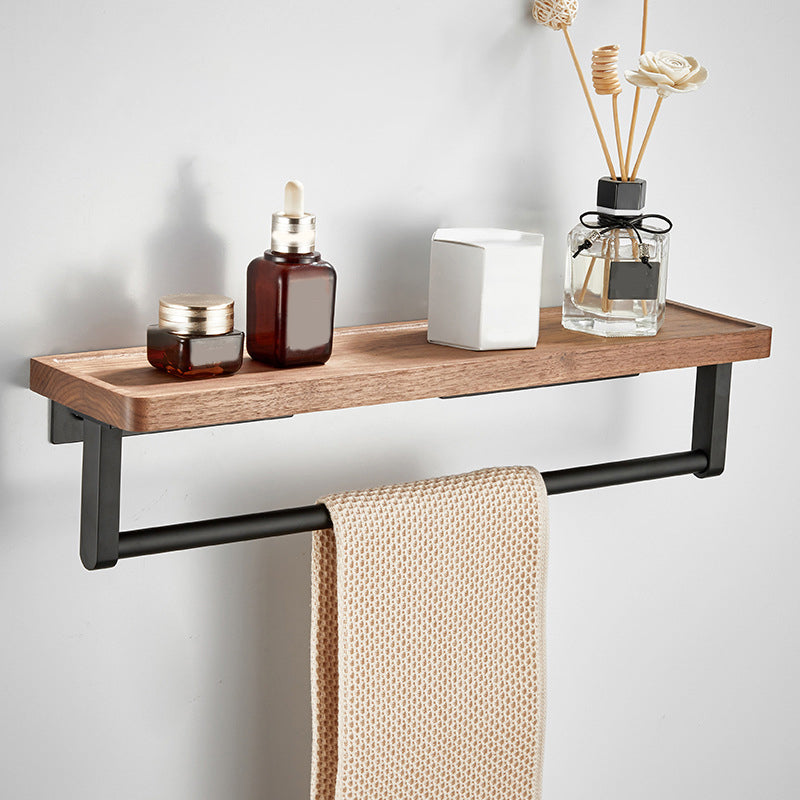 Rynx | Wood and Aluminum Bath Accessory Set Black Bathroom Accessory Kit