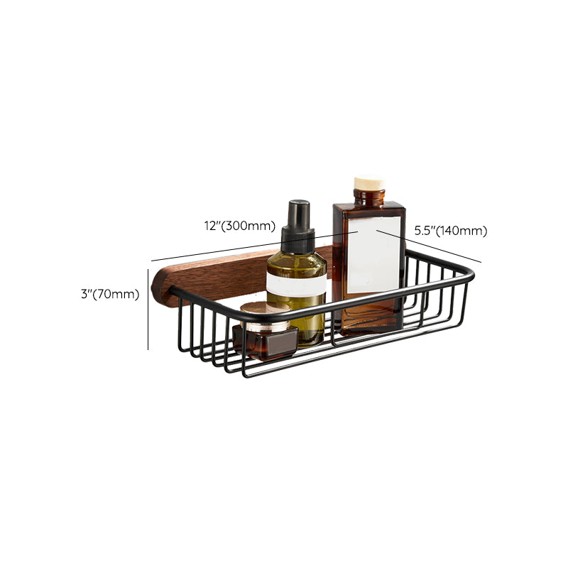 Rynx | Wood and Aluminum Bath Accessory Set Black Bathroom Accessory Kit