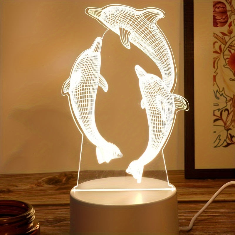 Rynx | GeoDolphin - Modern 3D Illusion Table Lamp