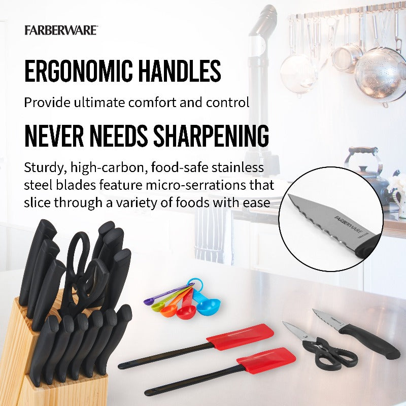 Rynx | 23-piece set in stainless steel cutlery and utensils - Never needs sharpening Dishwasher safe