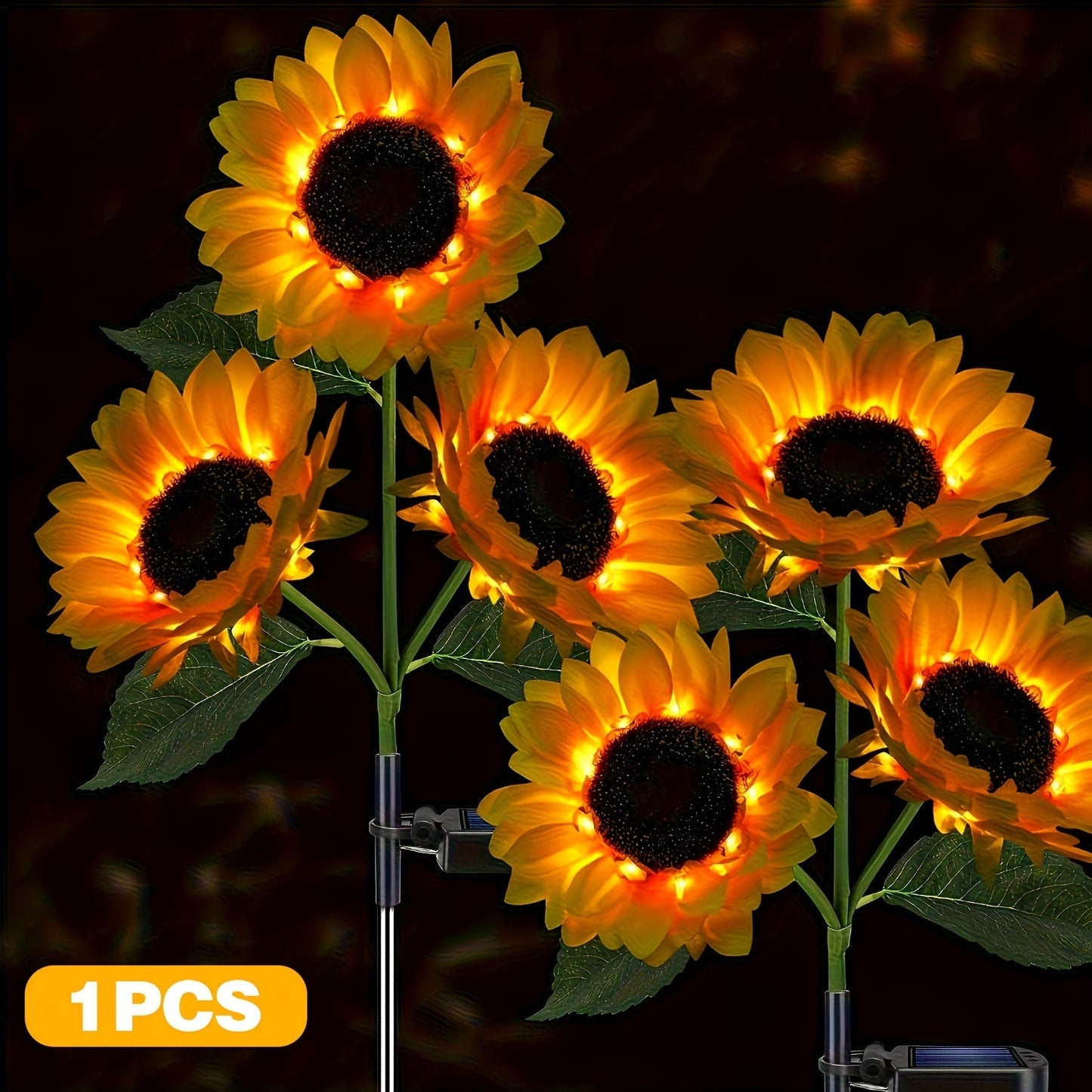 Rynx | SolarBloom - Sunflower LED Garden Lighting with 3 Heads, Waterproof