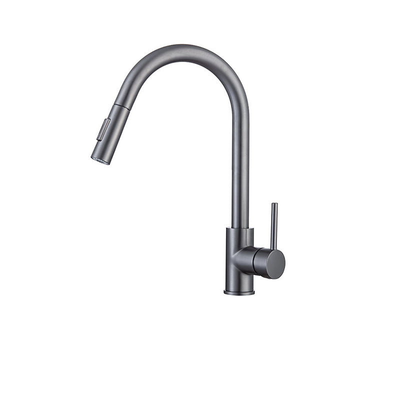 Rynx | Goose Neck Kitchen Sink Faucet Three-Way Flow with Pull-Down Spray Head