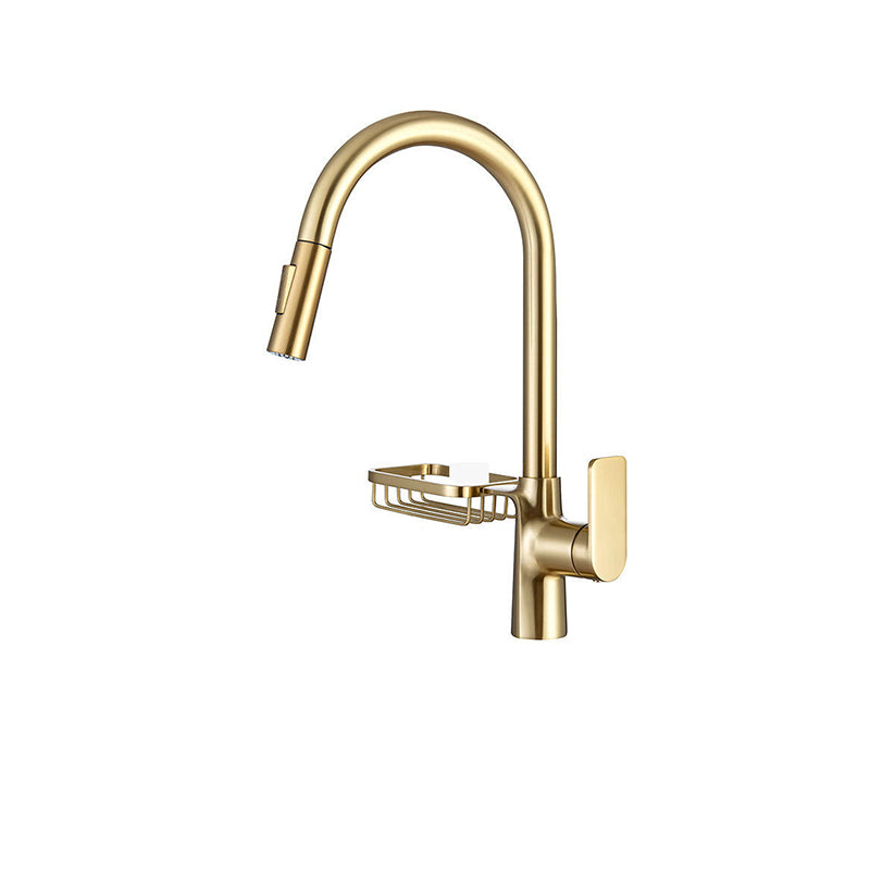 Rynx | Goose Neck Kitchen Sink Faucet Three-Way Flow with Pull-Down Spray Head