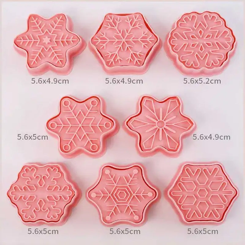 Rynx | 8 Pieces/Set DIY Cake Decoration Tools Christmas Cartoon Cookie Cutter Set Plastic Baking Molds Cookie Tools