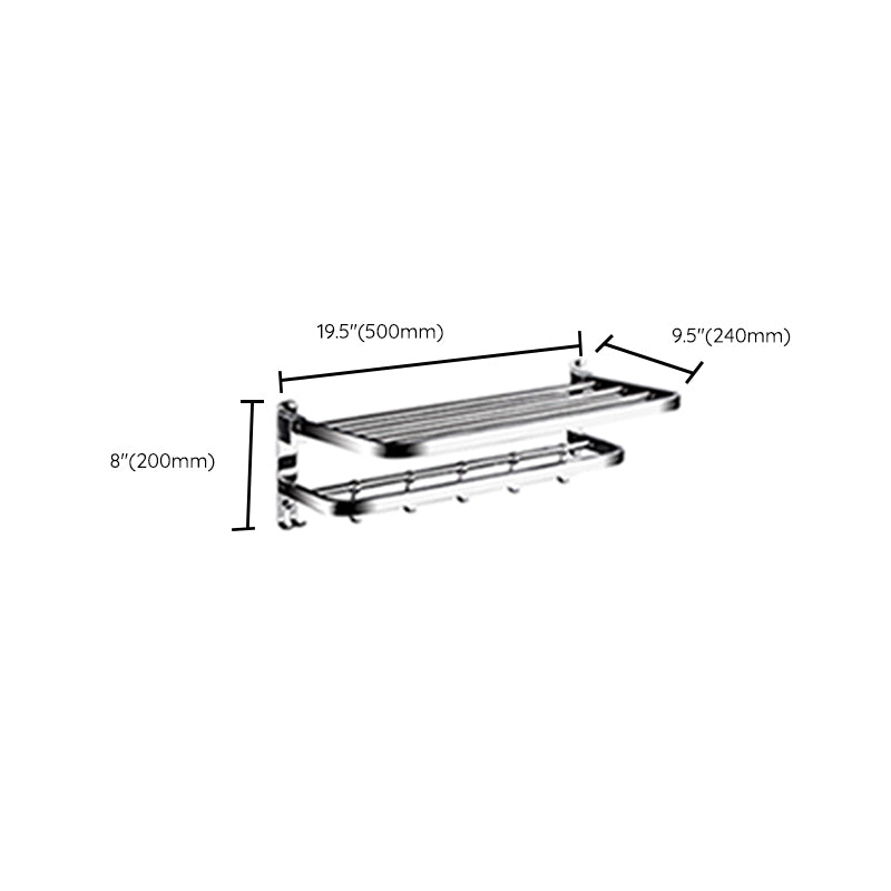Rynx | Classic Polished Chrome Bathroom Accessory Set Towel Holder/Paper Holder/Robe Hooks Included