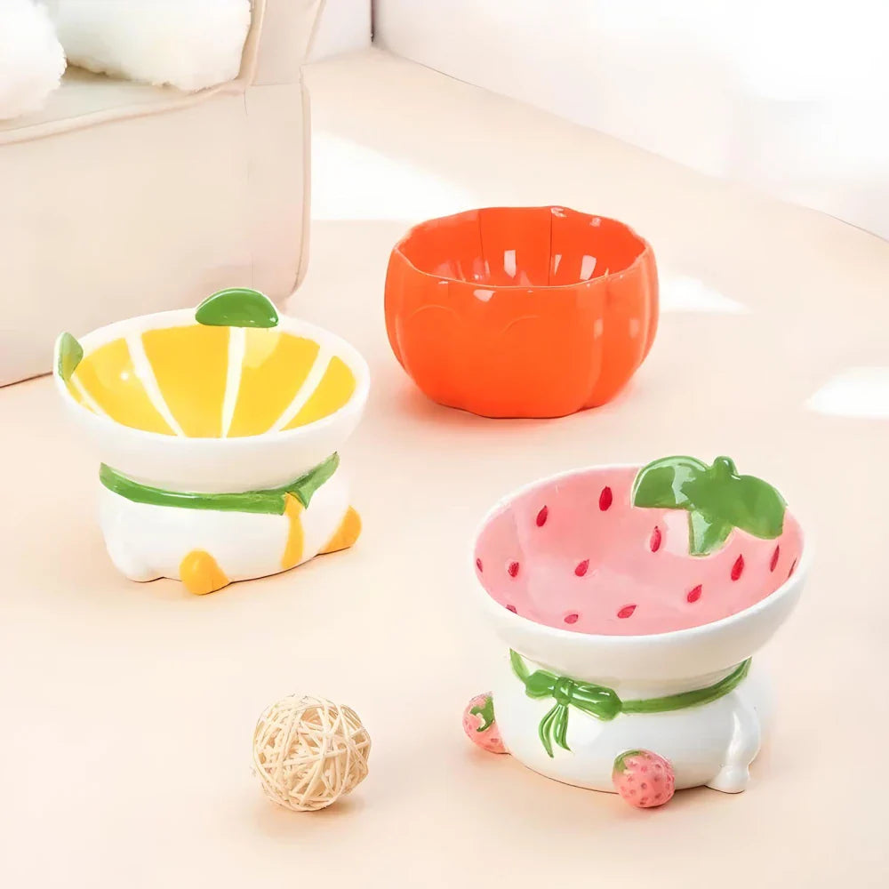 Rynx | Slanted elevated ceramic cat bowl