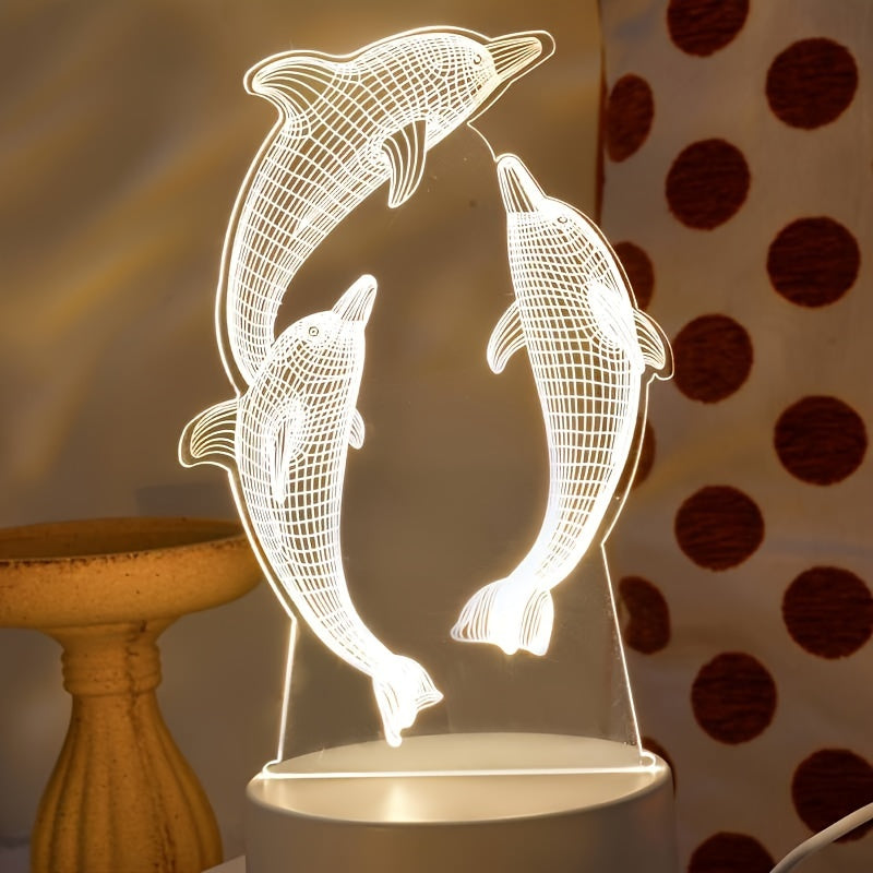 Rynx | GeoDolphin - Modern 3D Illusion Table Lamp