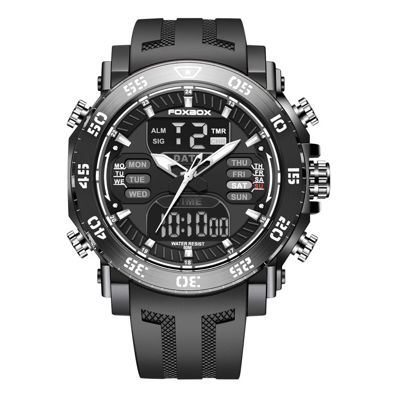 Rynx | Quartz Electronic Dual Display Watch Luminous Multifunction