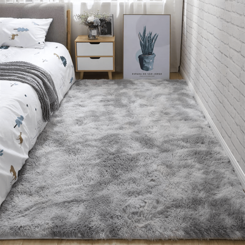 Rynx | 1pc Soft Plush Area Rug - Non-Slip Fuzzy Shaggy Bedside Carpet, Tie-Dyed Living Room Rug, Pet Friendly, Bedroom and Home Decor