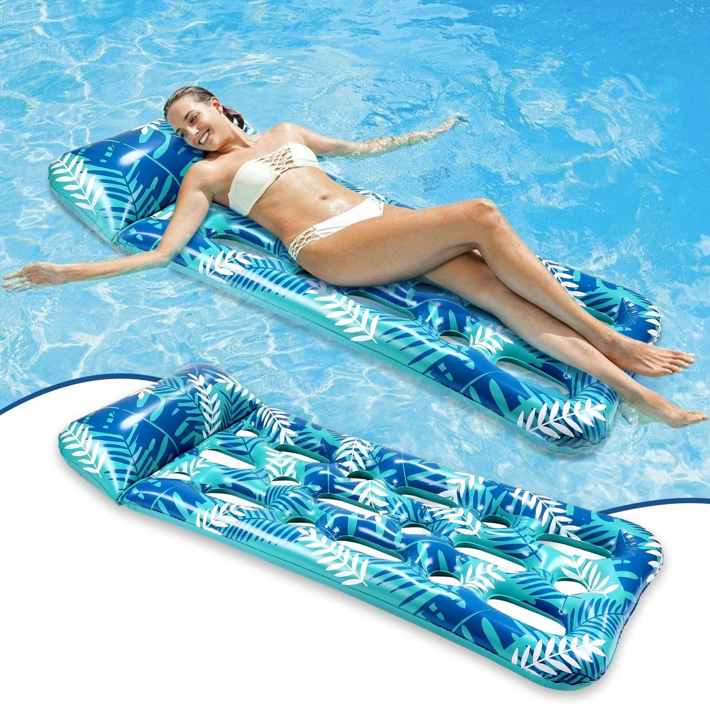 Rynx | 70" x 30" Inflatable Lounge Pool with Headrest