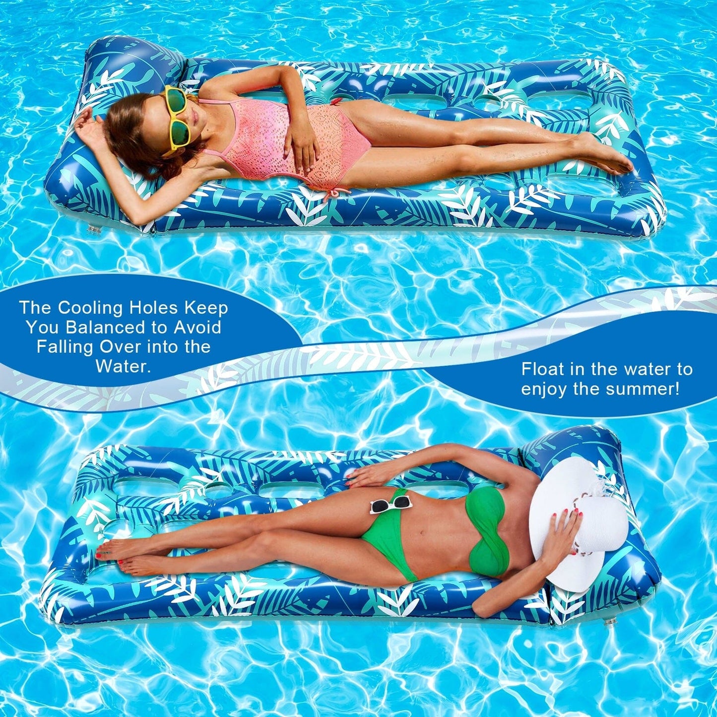 Rynx | 70" x 30" Inflatable Lounge Pool with Headrest
