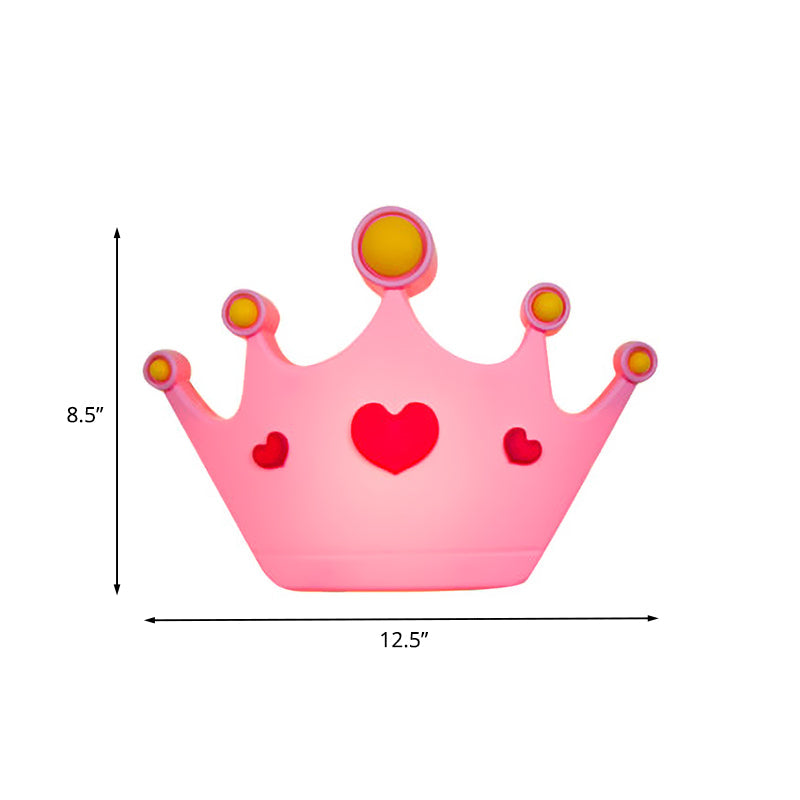 Rynx | Pink Finish Crown Shape Wall Lamp Wall Lamp Cartoon LED Plastic Wall Mount Lamp Fixture