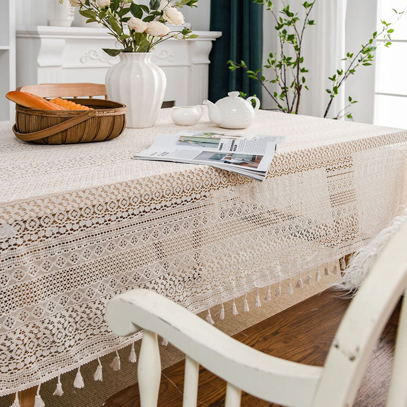 Rynx | Bend Hollow-Out Tassel Tablecloth