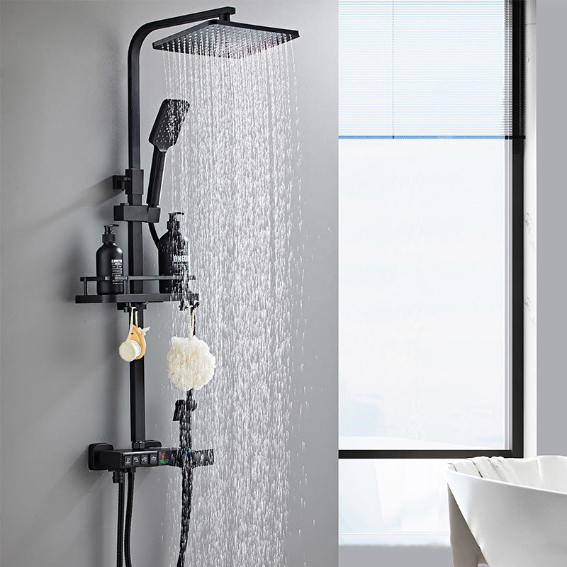Rynx | Modern Style Brass Shower System Adjustable Spray Pattern Wall Mounted Shower Combination