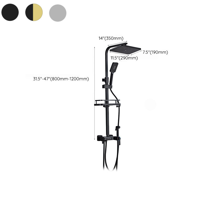 Rynx | Modern Style Brass Shower System Adjustable Spray Pattern Wall Mounted Shower Combination