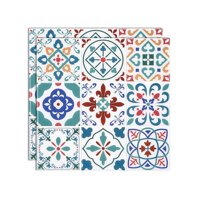 Rynx | Square Print Plastic Peel & Stick Tile Field Tile for Backsplash Wall