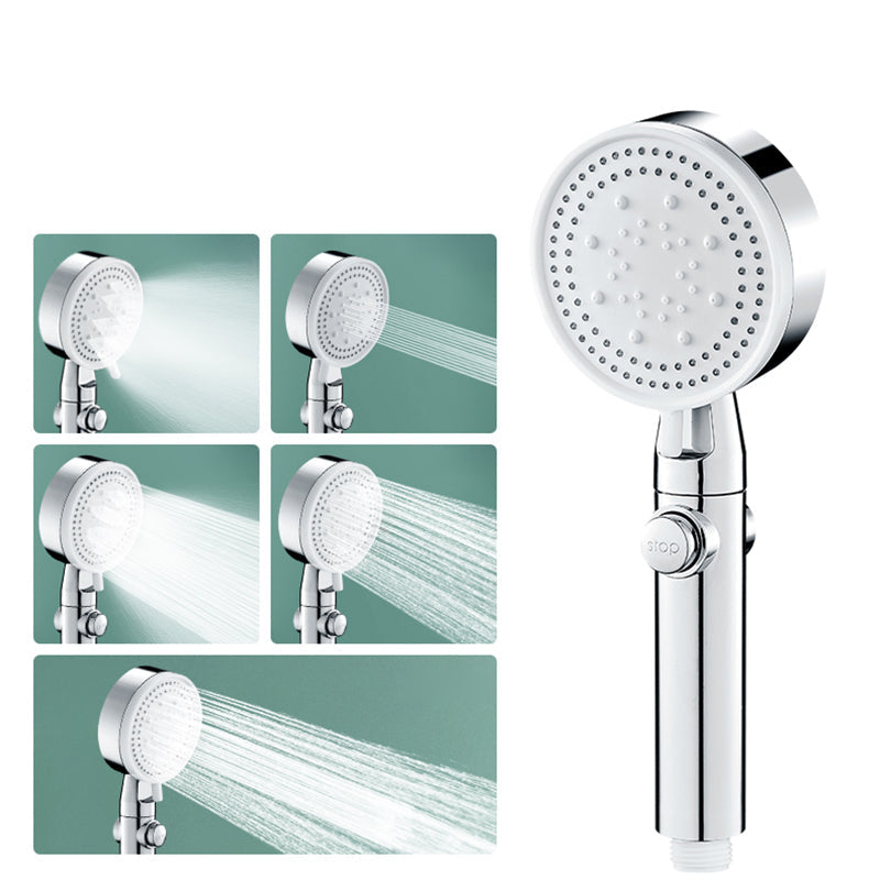 Rynx | Round Handheld Showerhead Modern Plastic Head with Self-Cleaning