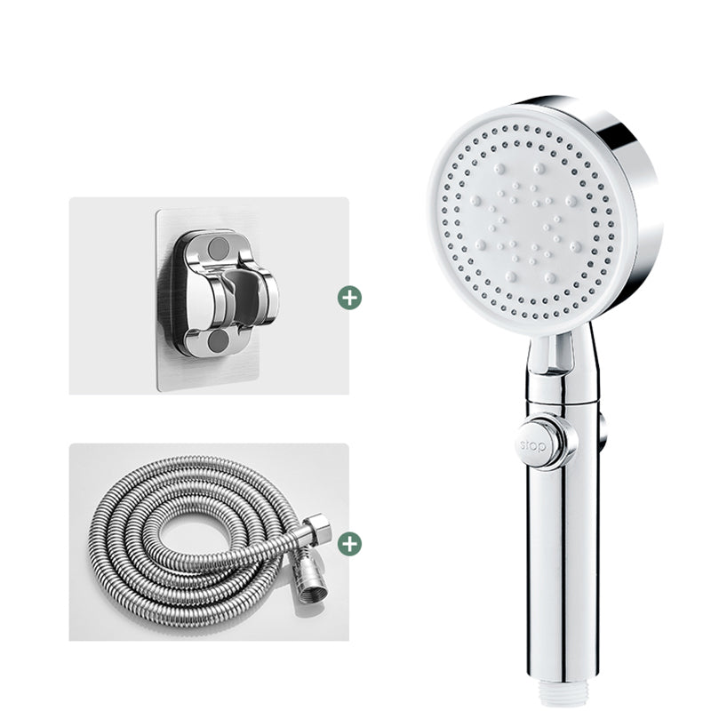Rynx | Round Handheld Showerhead Modern Plastic Head with Self-Cleaning
