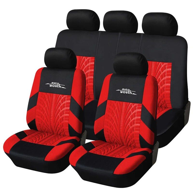 Rynx | Universal Fit Embroidered Car Seat Cushions with Tire Track Detail