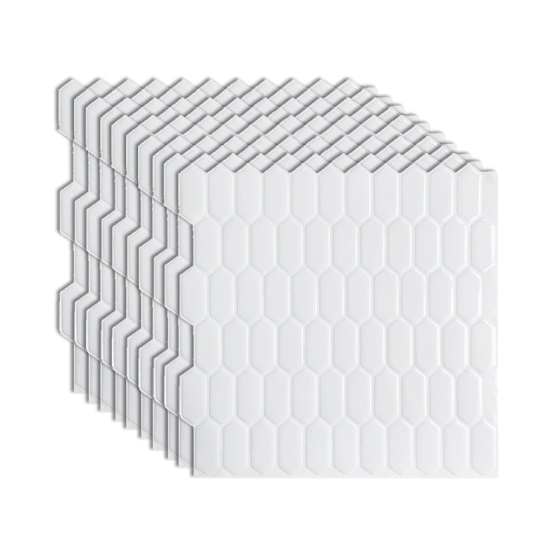 Rynx | Modern Peel & Stick Field Tile PVC Hexagon Mosaic Tile Peel and Stick Back Wall