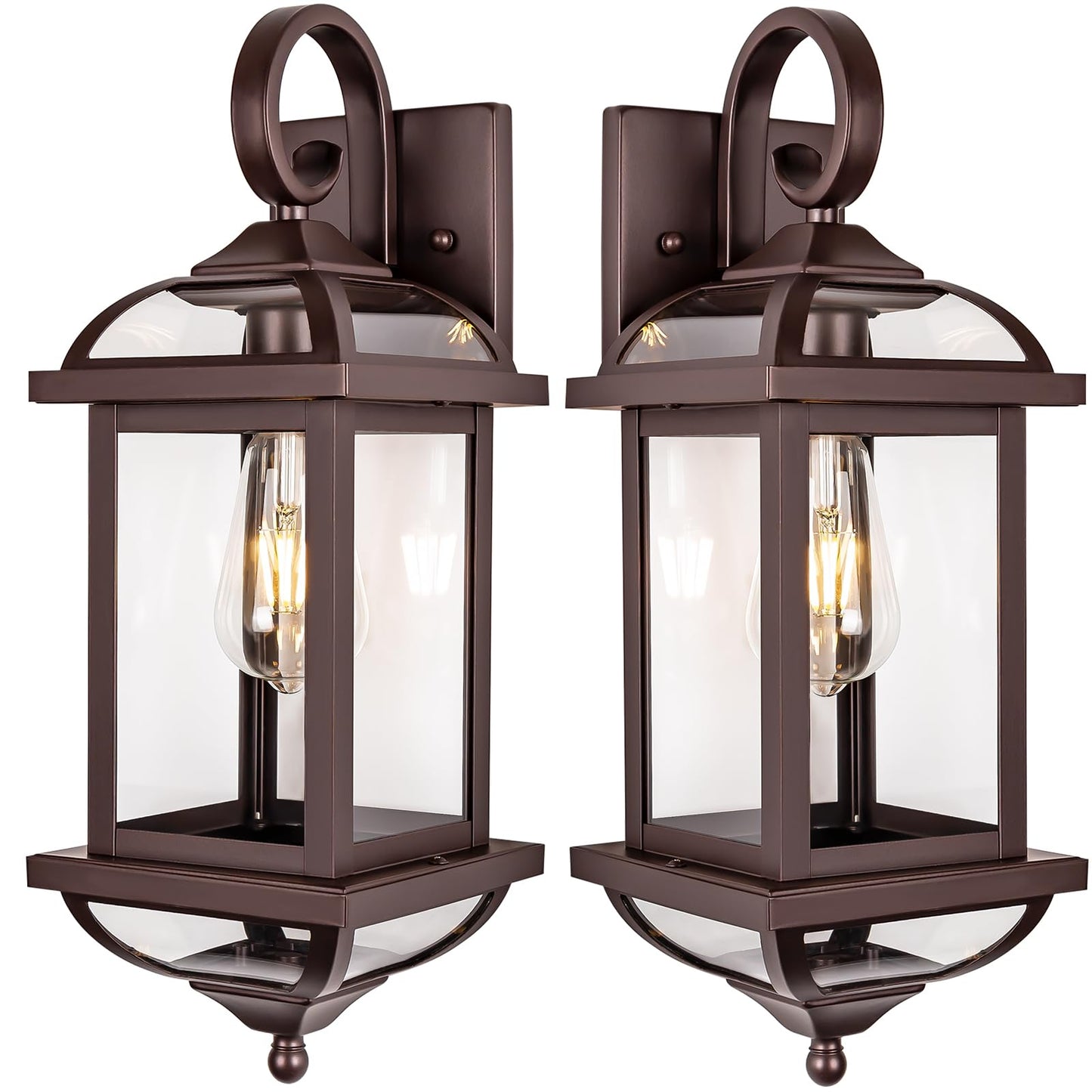 Rynx | Roravilila 18” Bronze Outdoor Wall Lamps, Waterproof Aluminum Wall Lamps, 2-Pack
