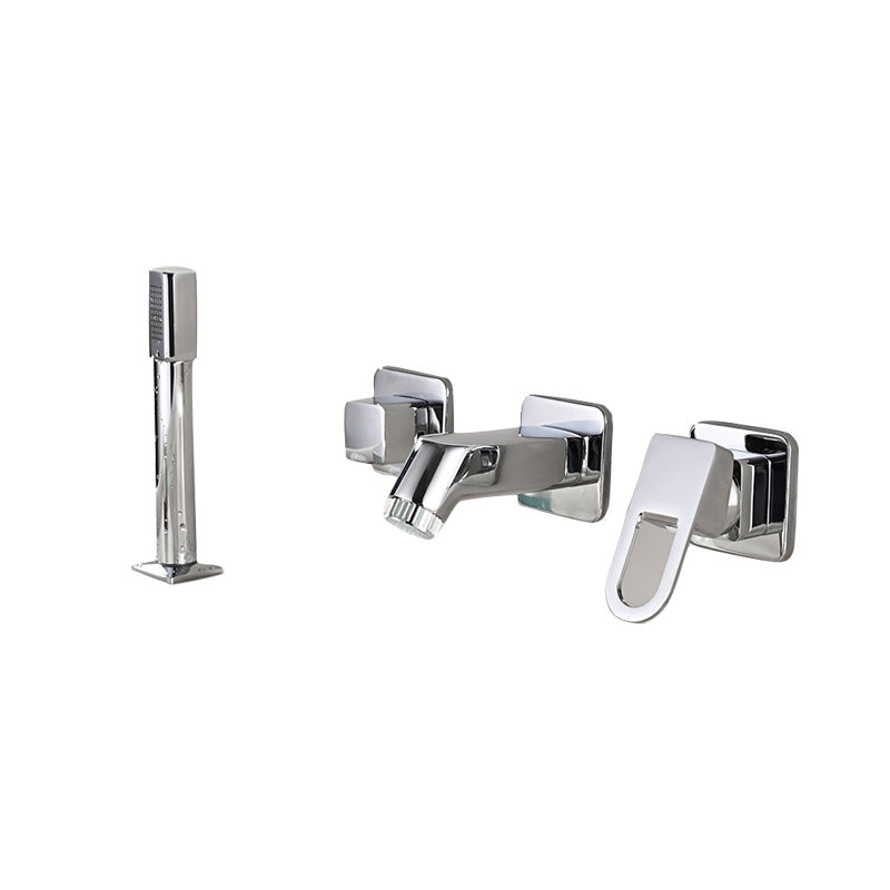 Rynx | Wall Mounted Faucet Brass Lever Handle Bathroom Faucet Hand Shower