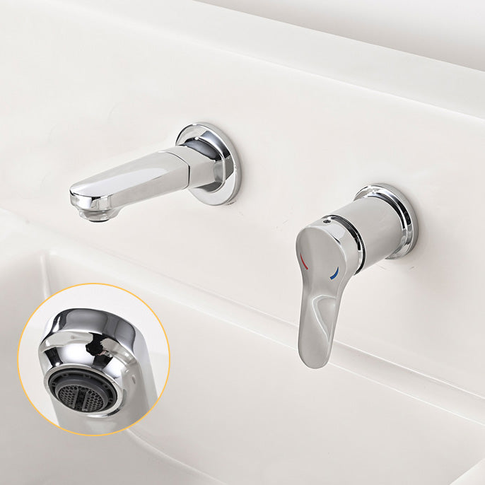 Rynx | Wall Mounted Faucet Brass Lever Handle Bathroom Faucet Hand Shower