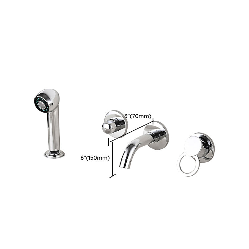 Rynx | Wall Mounted Faucet Brass Lever Handle Bathroom Faucet Hand Shower