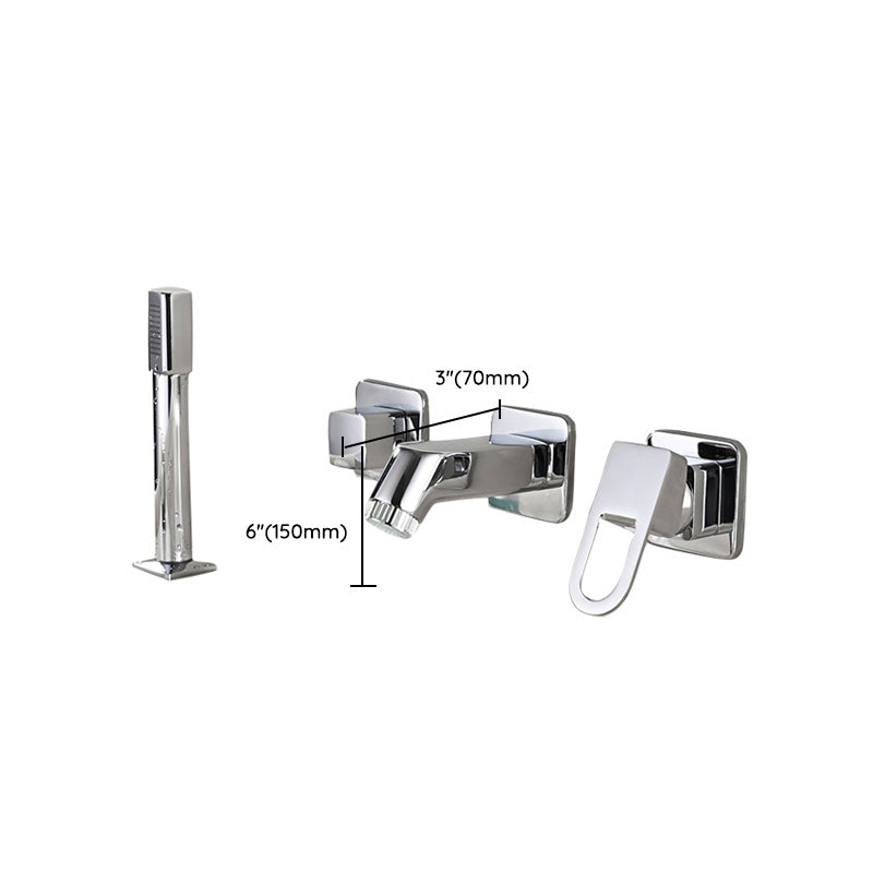 Rynx | Wall Mounted Faucet Brass Lever Handle Bathroom Faucet Hand Shower