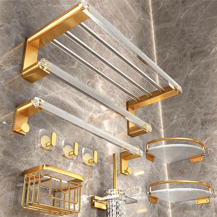 Rynx | Modern Golden Bathroom Accessories Single Piece or in Set with Bathroom Shelf
