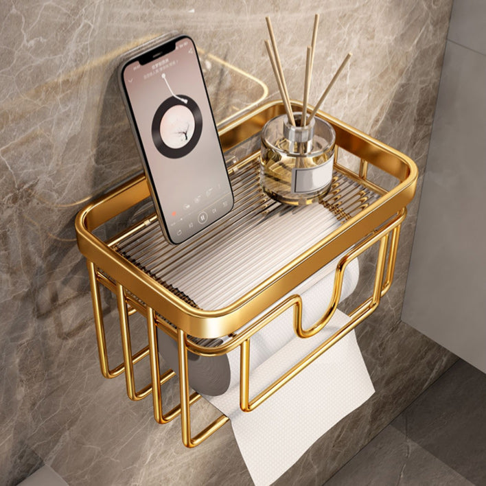 Rynx | Modern Golden Bathroom Accessories Single Piece or in Set with Bathroom Shelf