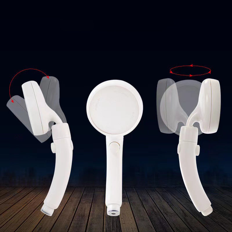 Rynx | Plastic Handheld Showerhead White Standard Spray Round Wall Mounted Swivel Showerhead