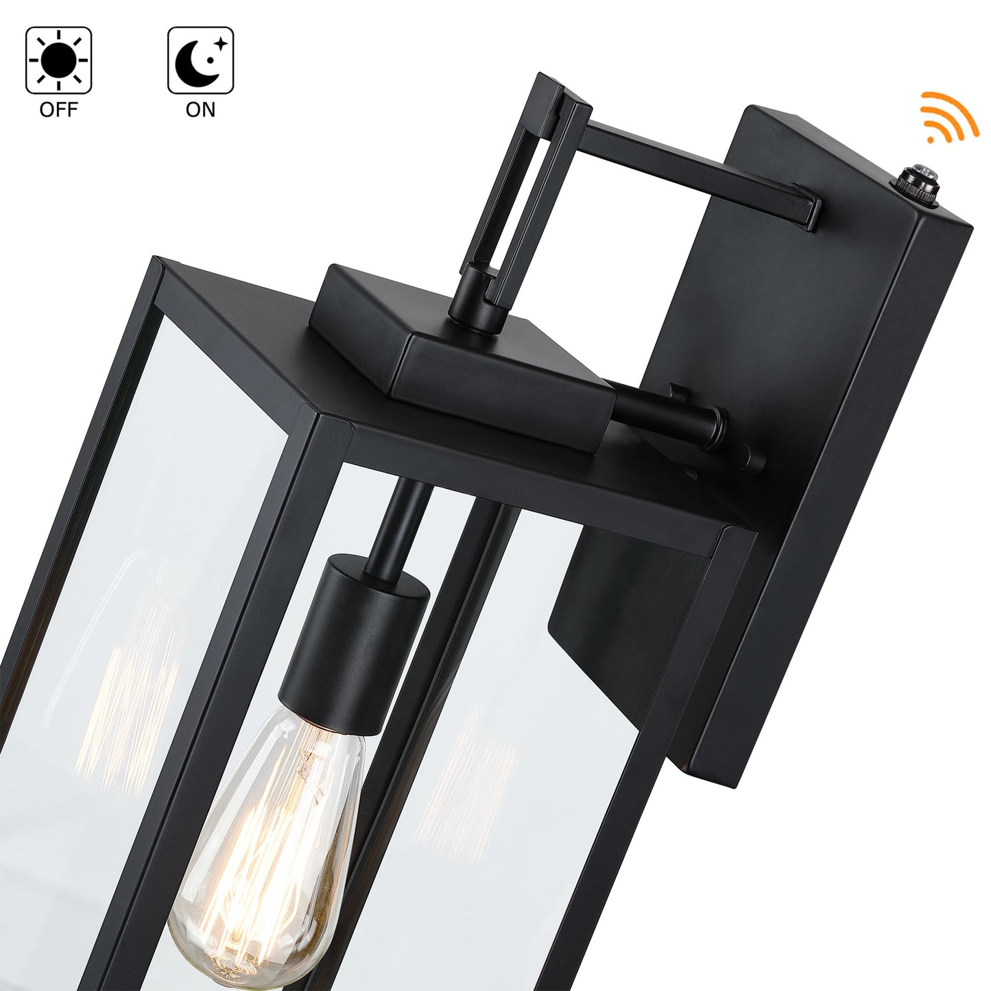 Rynx | Faymart 22" Dusk to Dawn Outdoor Wall Lamp with Photocell Sensor - Extra Large Metal Lantern