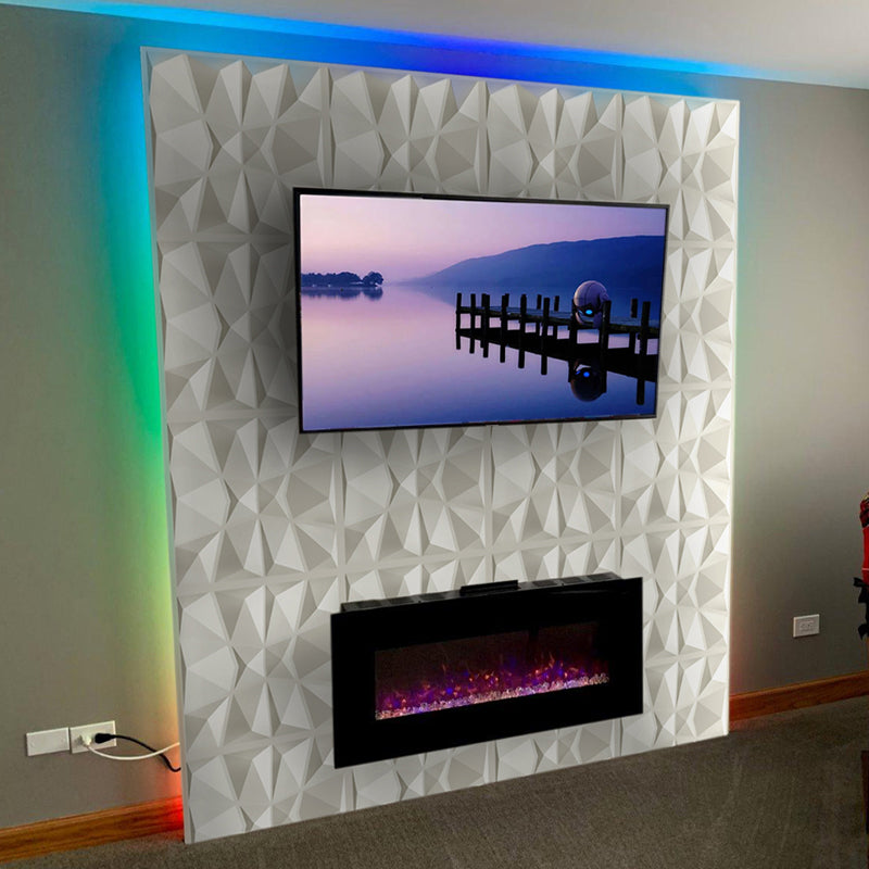 Rynx | Modern Zinc Back Wall Panel Smooth Upholstered Wall Ceiling in Black and White