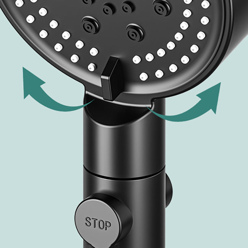 Rynx | Modern 6 Setting Shower Head Adjustable Spray Pattern Matt Black Round Shower Head