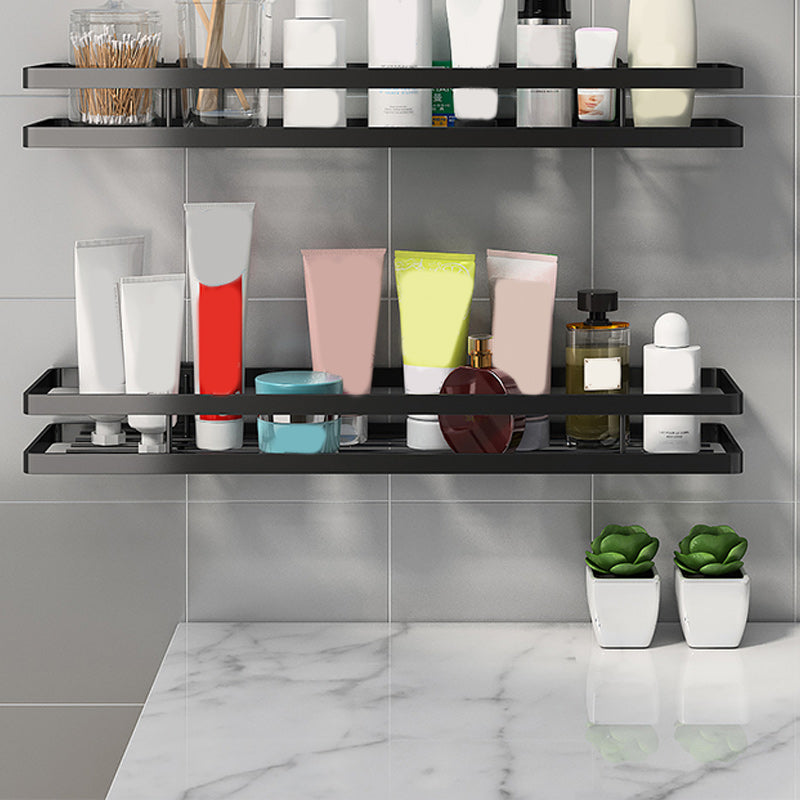 Rynx | 2-piece bathroom shelf made of matte black metal bathroom hardware set