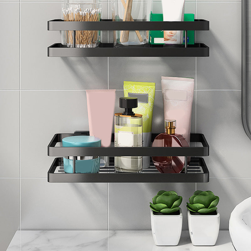 Rynx | 2-piece bathroom shelf made of matte black metal bathroom hardware set